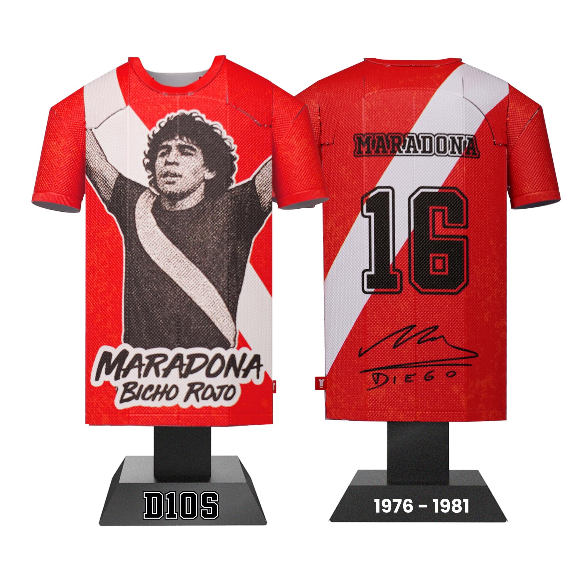 Diego Maradona Retro Metal Football Shirt - Image 2