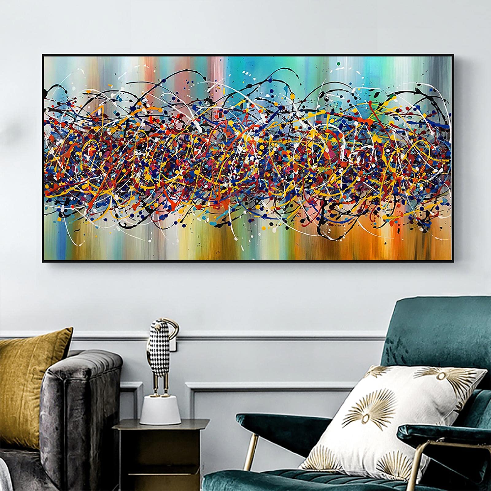 Moderne Wandkunst Set, 3-teilig – Abstrakte Schwarz-weiß Gemälde In Holzrahmen Für Wohnzimmer, Schlafzimmer, Büro (40x60 Cm)