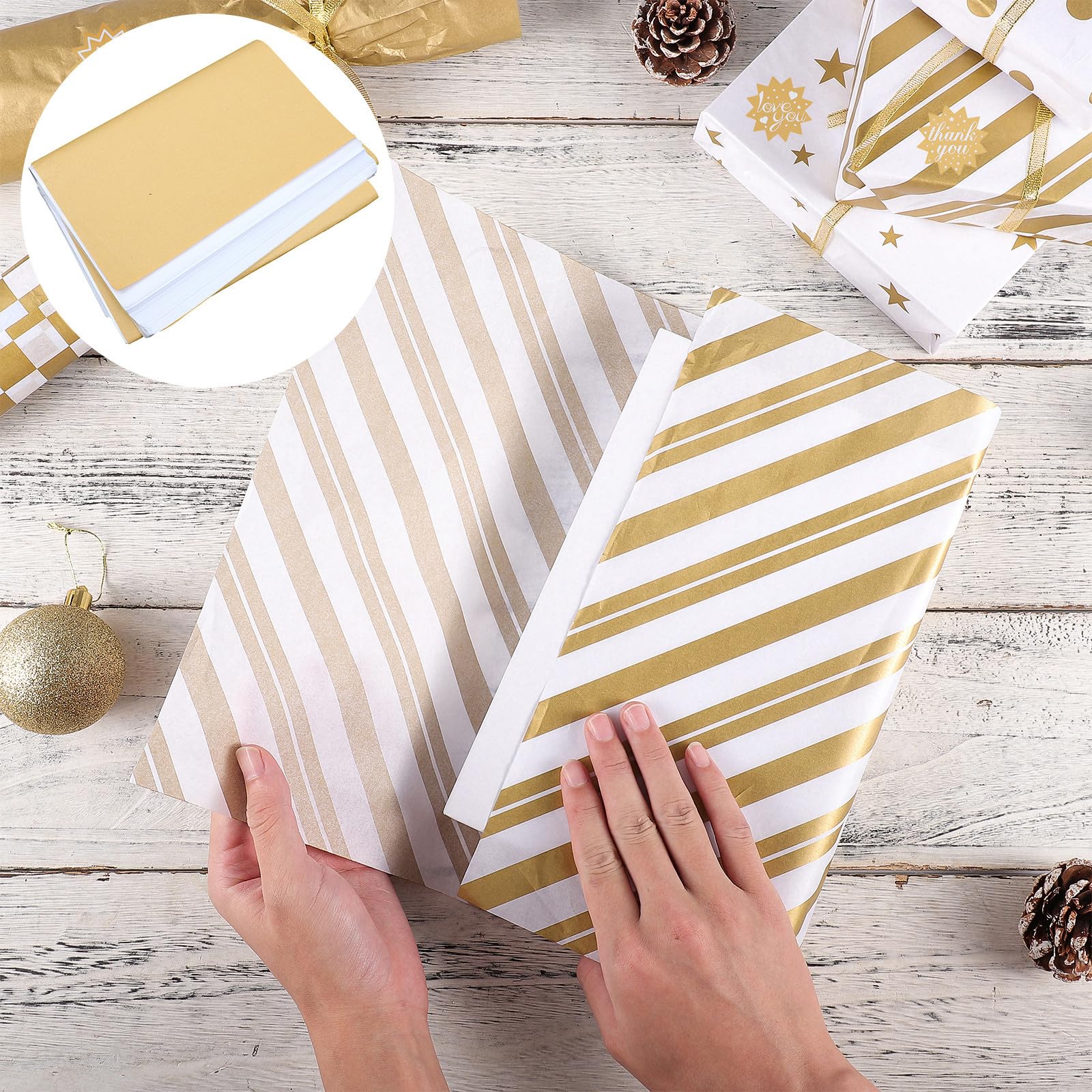 Weißes Seidenpapier Leicht zu Schneiden zum Einpacken Papier