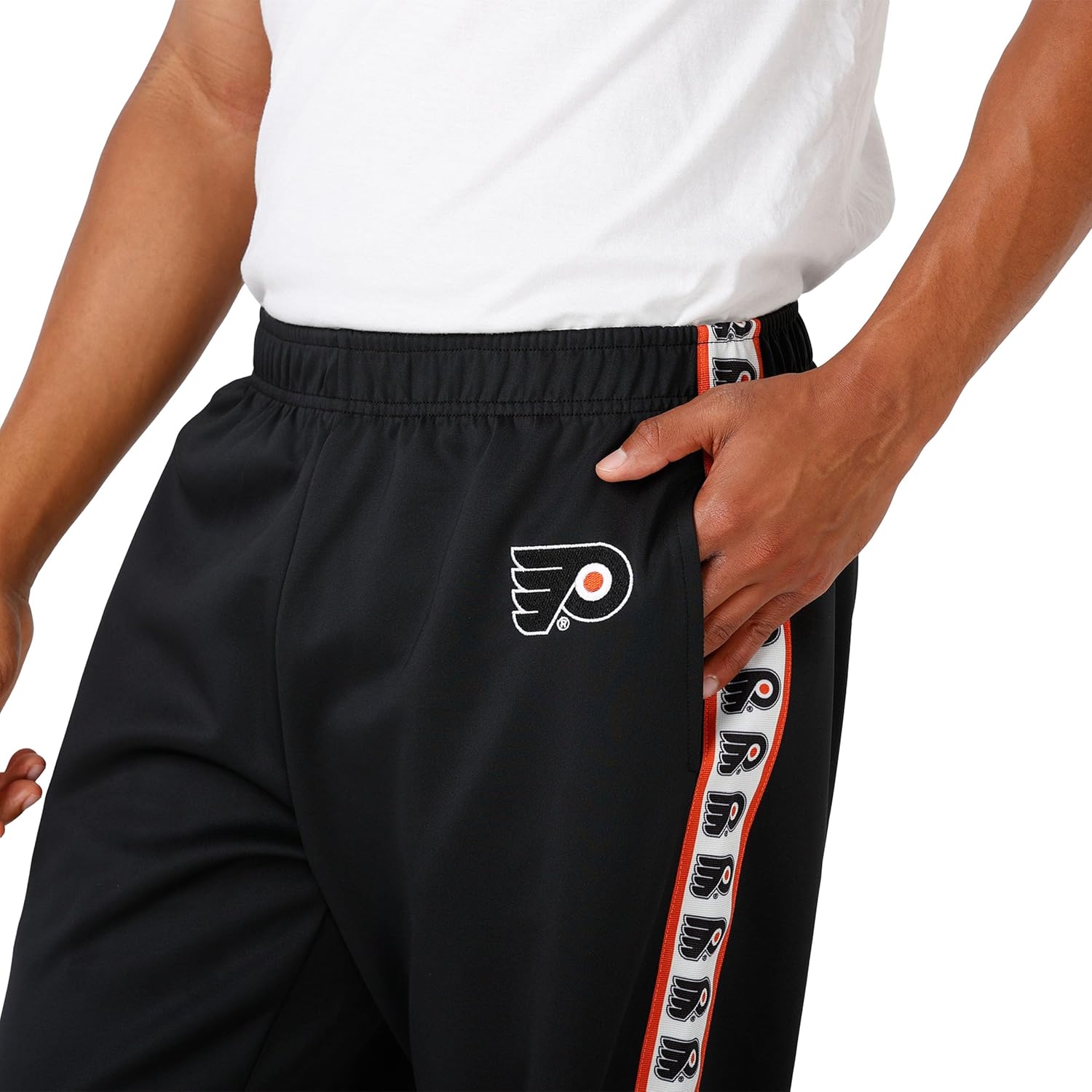 FOCO Men's NHL Team Color Stripe Logo Track Suit Pants