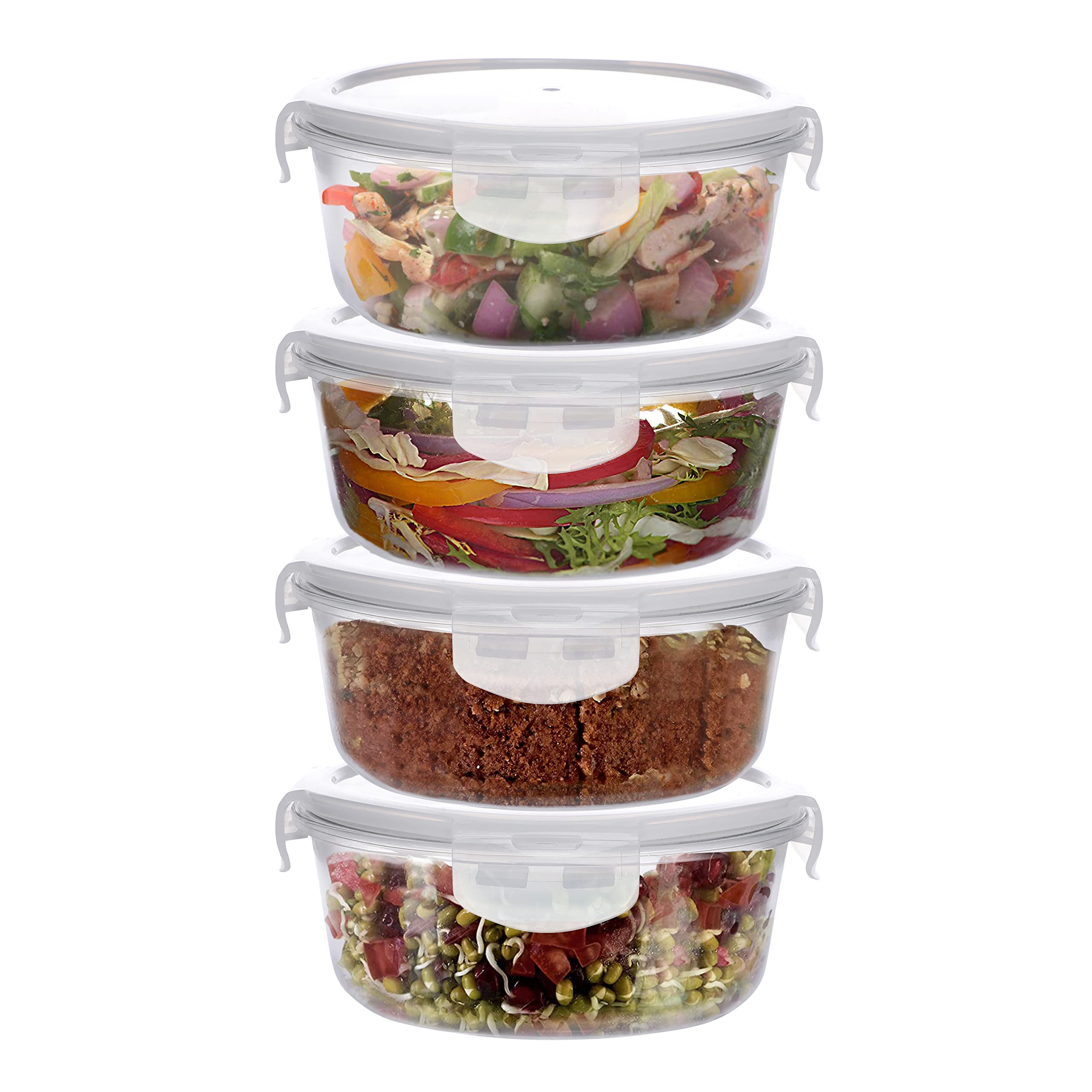 Cutting EDGE Borosilicate Safe Lock Round Glass Food Container With Lid - 240 Ml (3), Brown (B084X542T9) Amazon Price History, Amazon Price Tracker