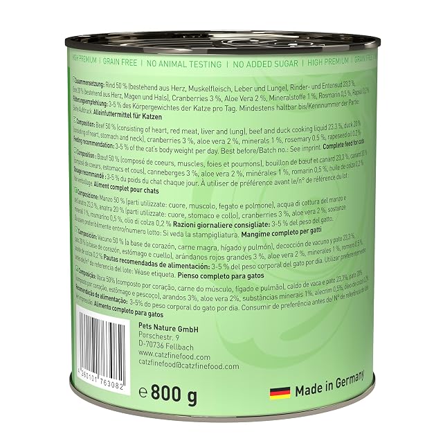 Foto 2 de 7 de catz finefood N° 23 - Comida para Gatos húmeda y refinada con arándano y Aloe Vera, 6 latas de 800 g