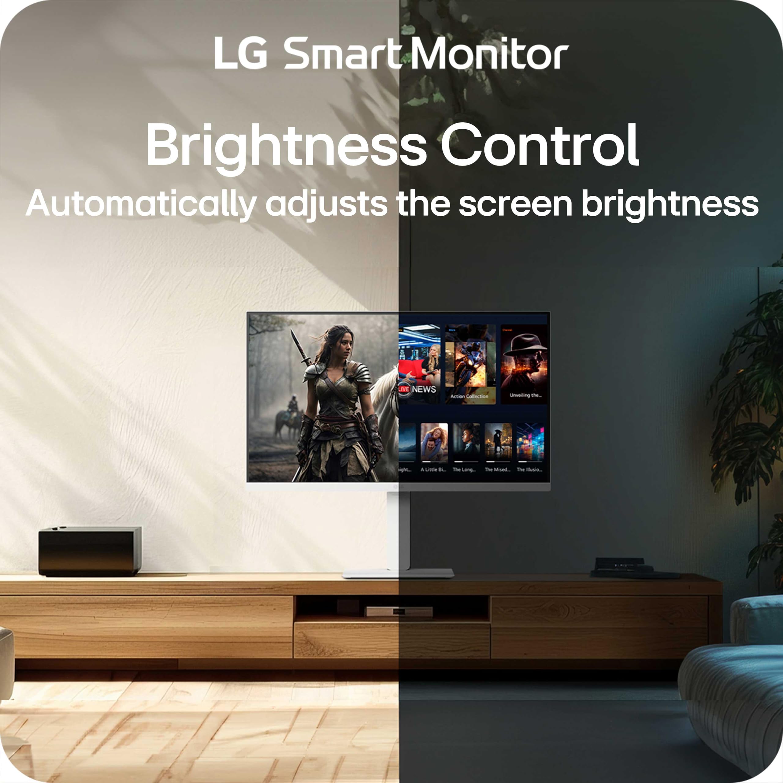 LG 27U730SA-W 27-Inch Smart 4K UHD (3840 x 2160) IPS Computer Monitor, HDR10, Built-in Speaker, Screen Share, Bluetooth, Remote Control, HDMI, USB Type-C PD 65W, Tilt/Height/Swivel/Pivot Stand, White — view 4