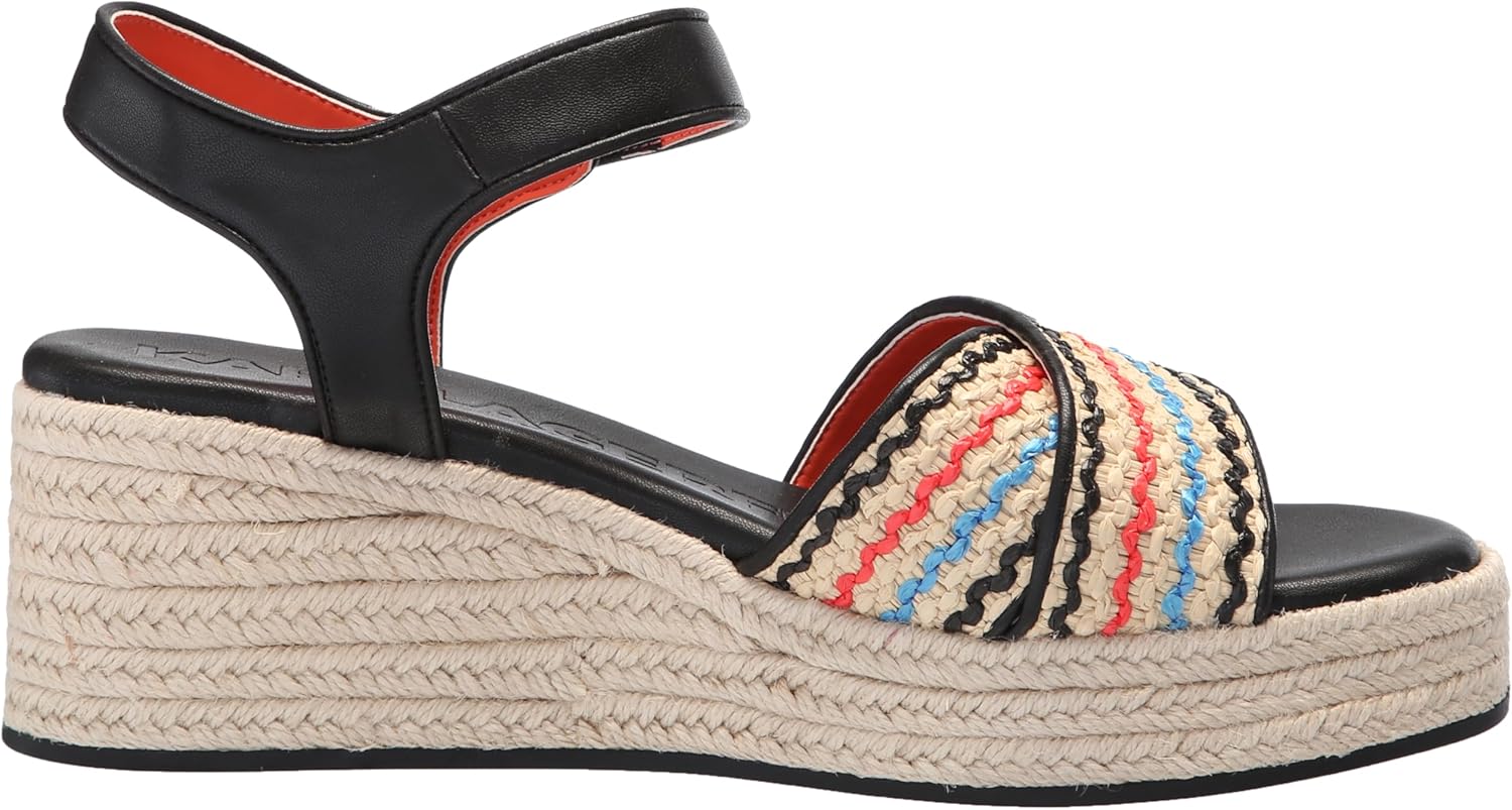 Karl Lagerfeld Paris Women's Celest Ankle Strap Wedge Espadrille Sandal