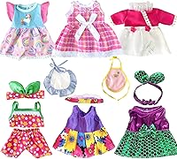 Vista 9 de Ropa de muñeca de bebé – 6 juegos de ropa de niña, vestido de bebé, accesorios para muñecas de 10, 11 y 12 pulgadas.