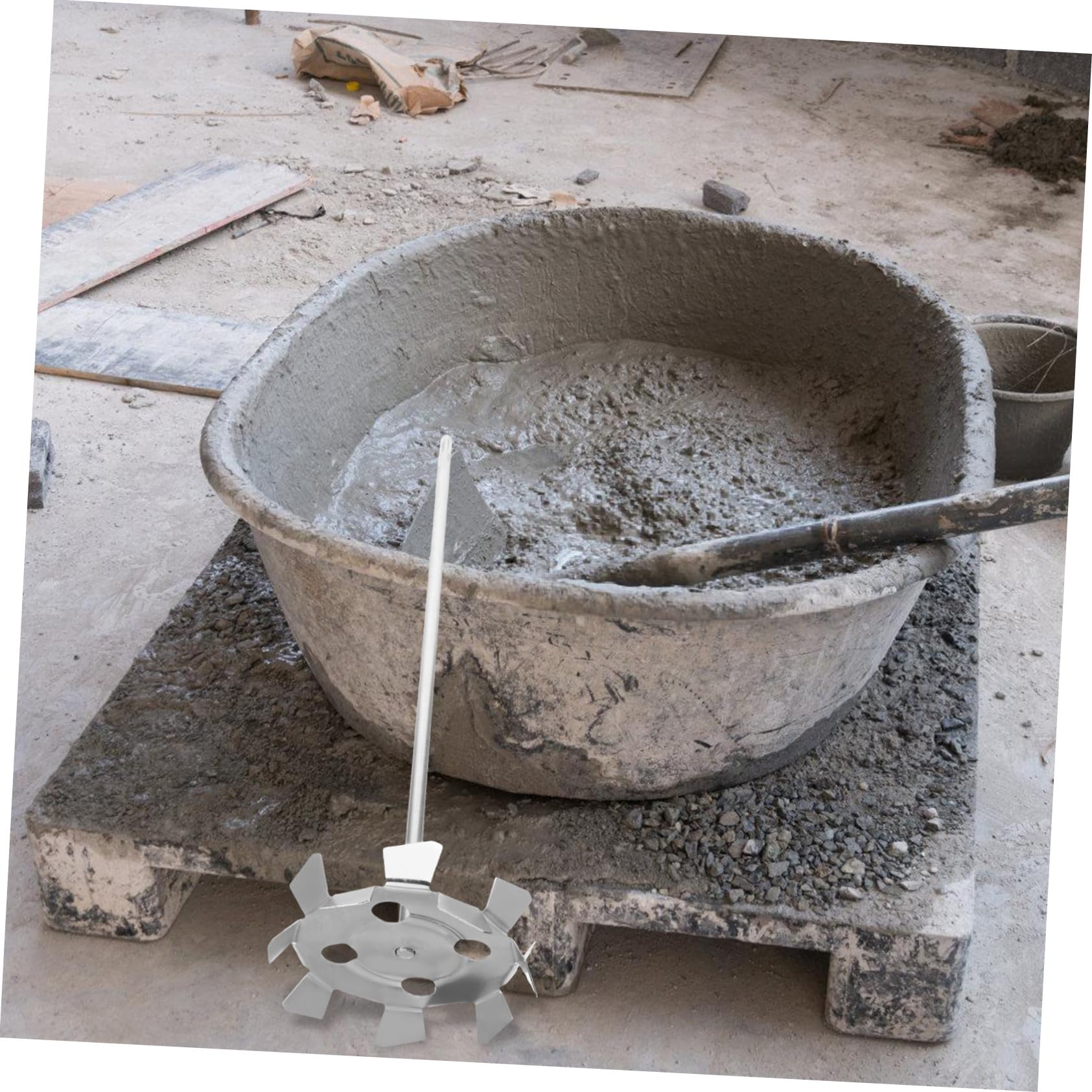 Testa Miscelatrice per Trapano Elettrico in Ferro Galvanizzato Argento, Ricambio per Progetti di Costruzione e Ristrutturazione, Sicura e Riutilizzabile