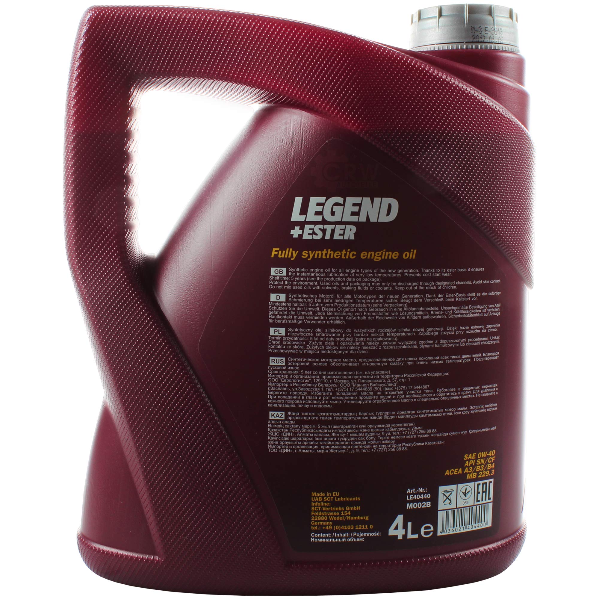Olio motore MANNOL LEGEND+estere 0W-40 4x MANNOL Motor Doctor ADDITIV 16L