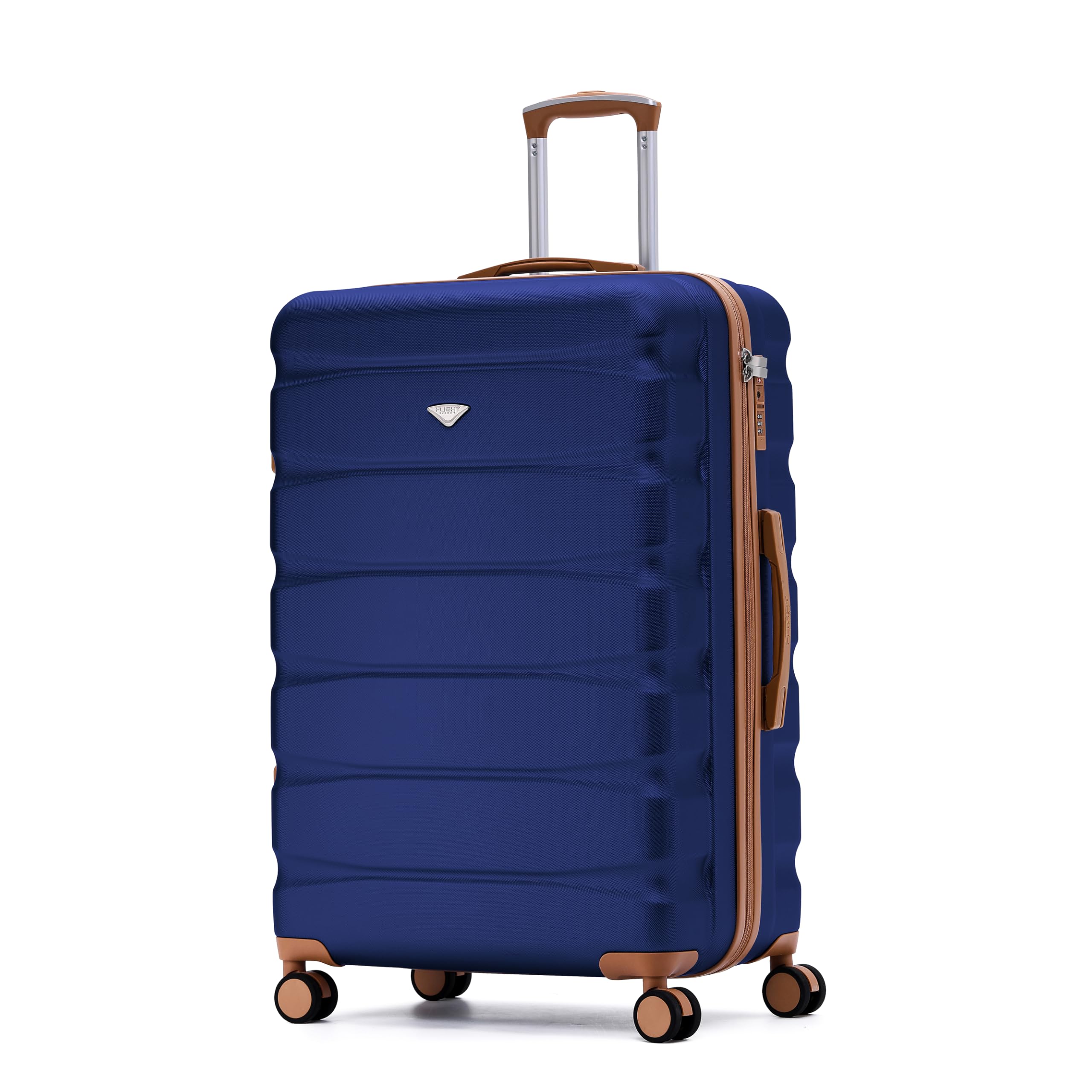 Flight Knight Suitcase Medium Checked Luggage TSA Lock Easy Glide Silent Double Spinner Wheels Durable Hardside Lightweight Luggage With All Parts Size Measuring 27x16x11 - Packing Size 24x15x10