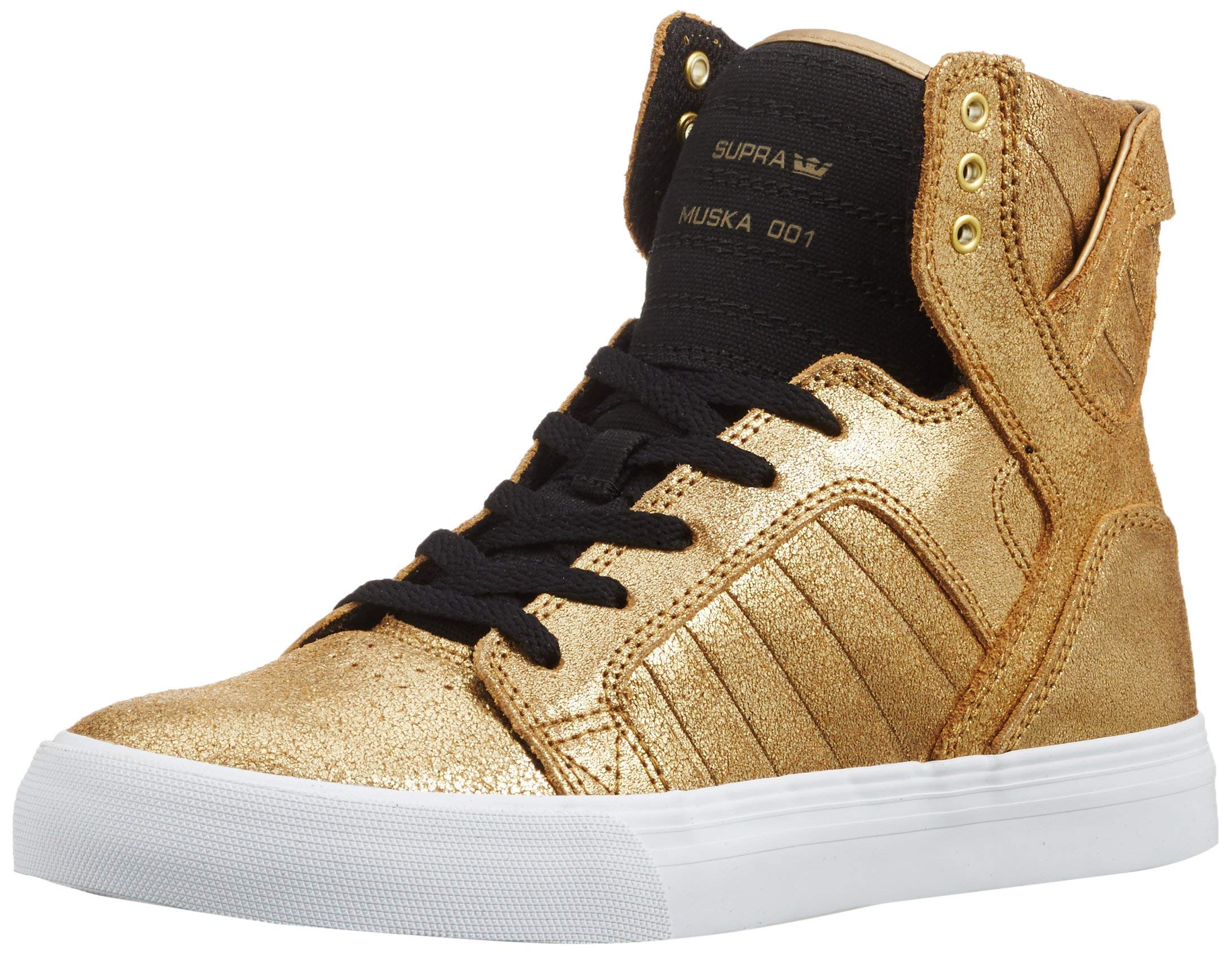 Supra Skytop Athletic Girl's Shoes Size Gold/Black
