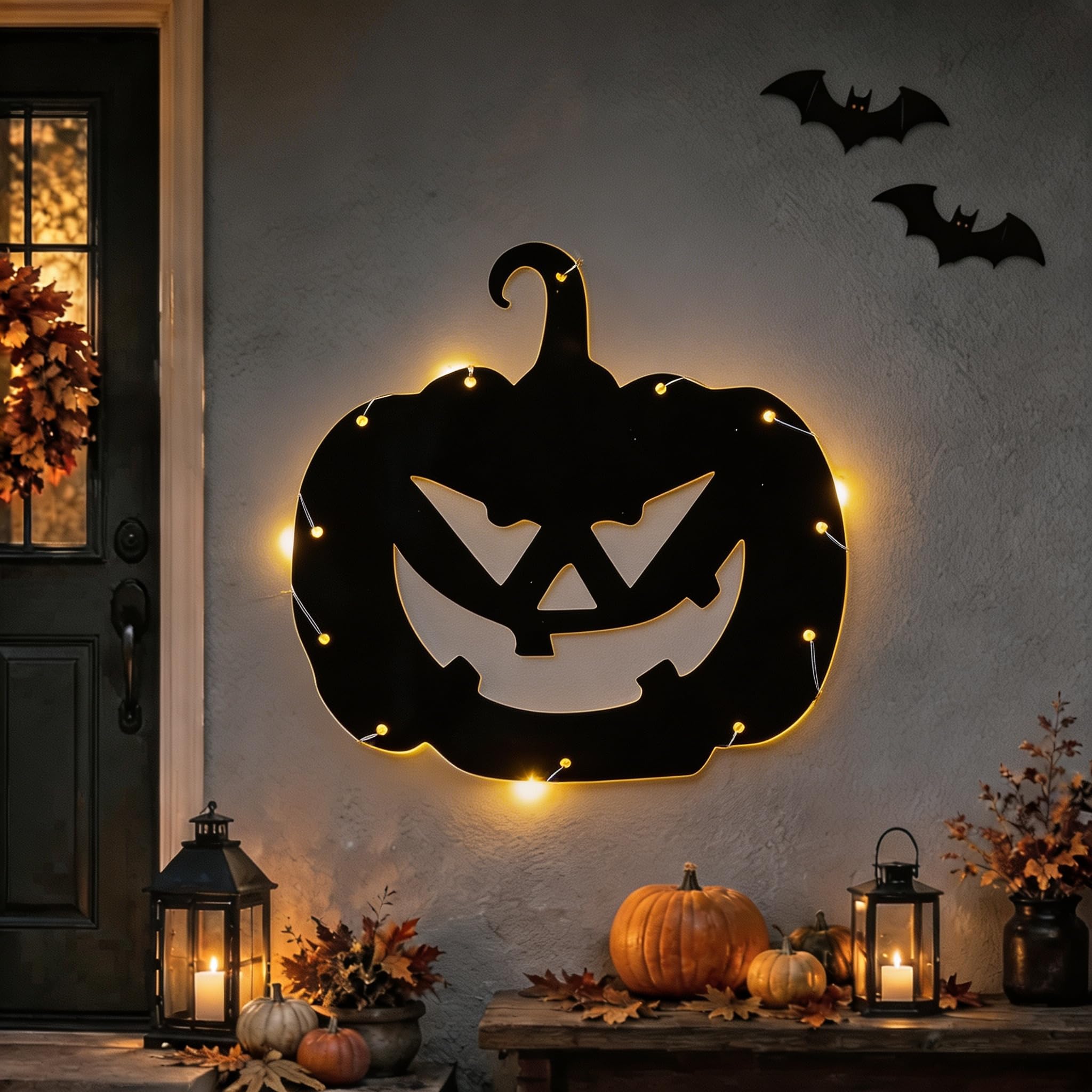 Halloween Silhouette Hanging Lights Spooky Wall Decoration (C)