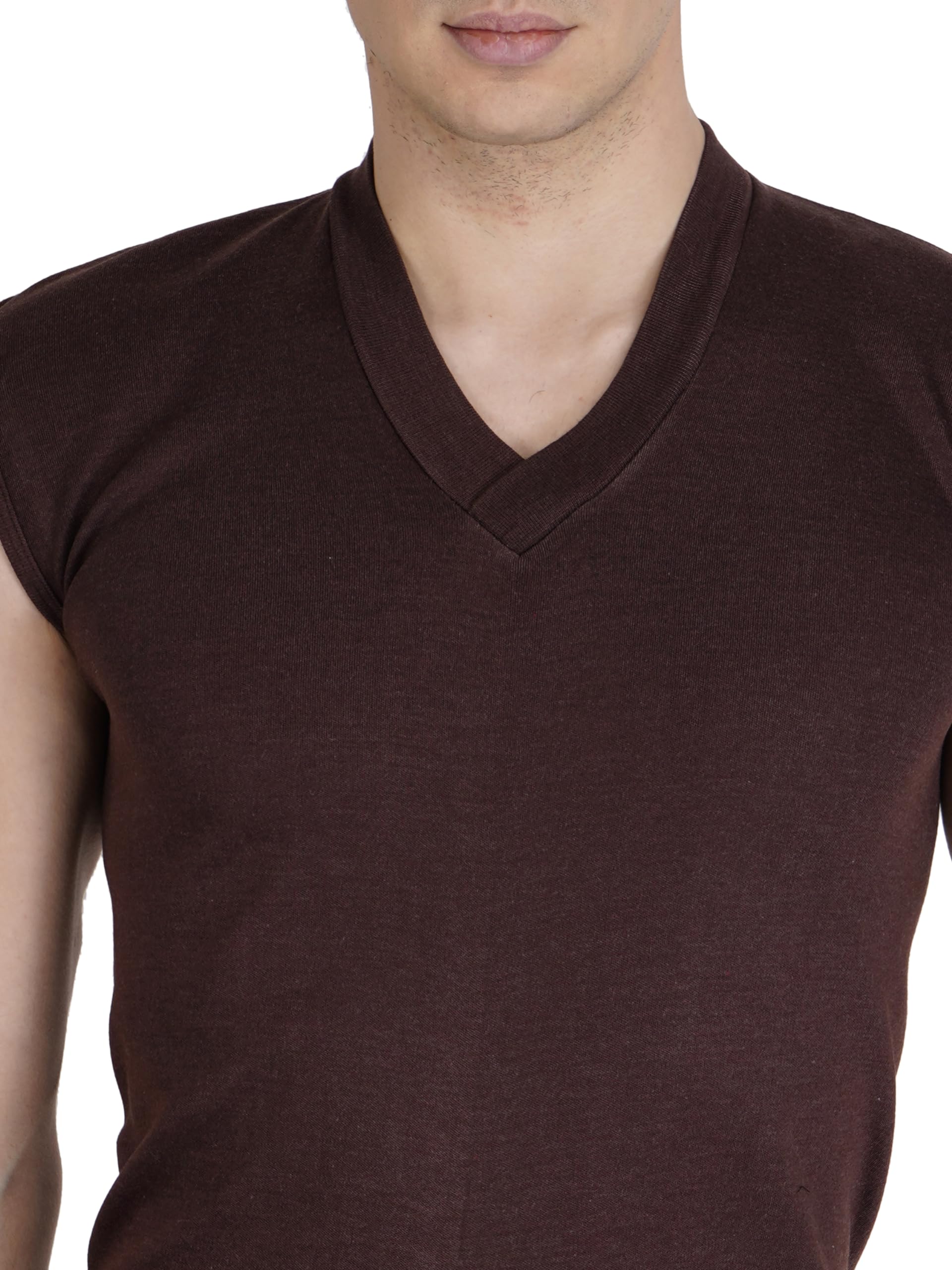 FABVIO PLUS Winter wear Men's Thermal Top with V-Neck and Sleeveless(L-VN-NOS-BLK-XL) 2