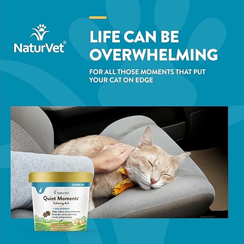 Miniatura 4 de NaturVet –Quiet Moments Calming Aid for Cats Plus Melatonin – 60 Soft Chews – Helps Reduce Stress & Promote Relaxation – Great for Storms