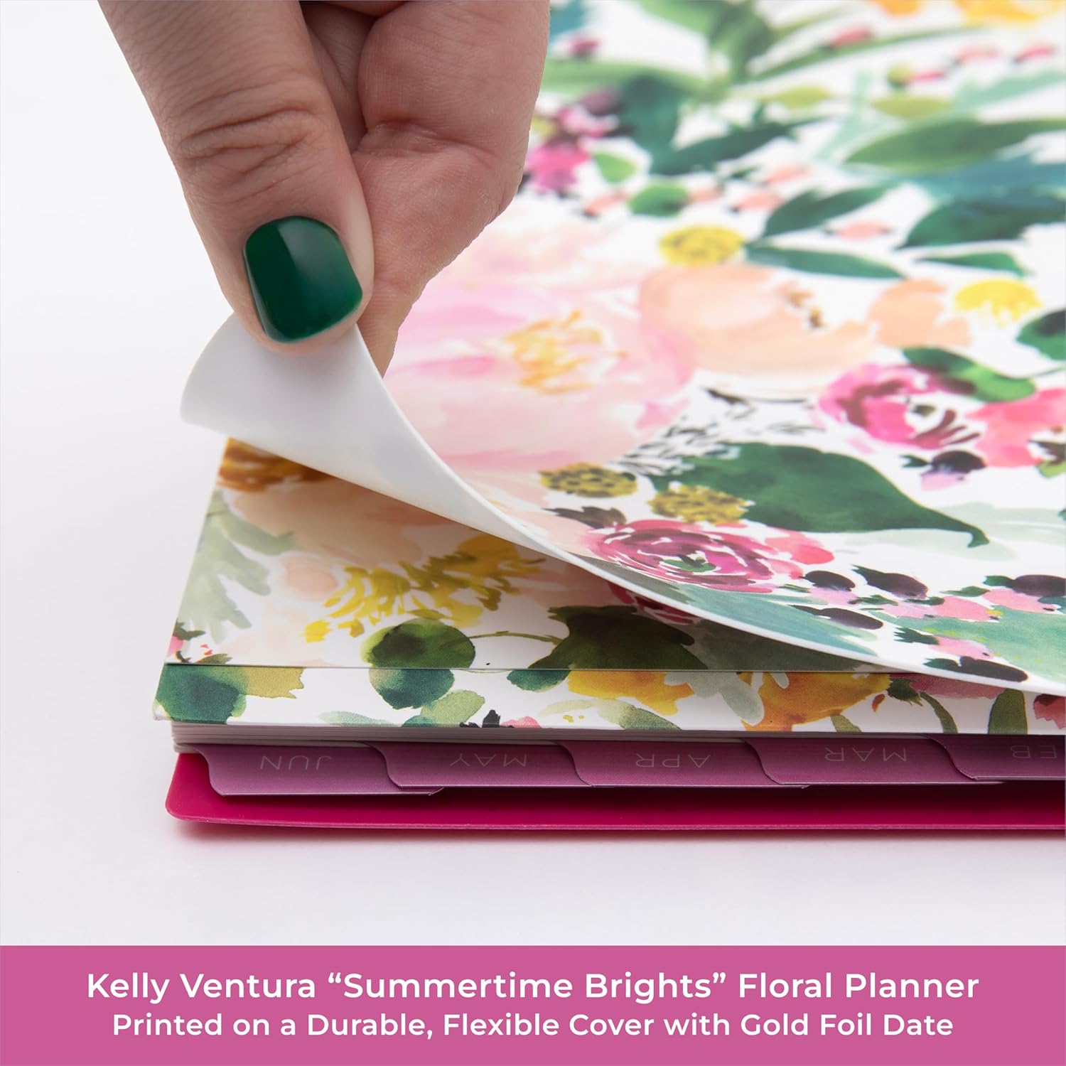 Blue Sky Kelly Ventura 2026-2027 Weekly and Monthly Academic Year Teacher Lesson Planner Calendar, July 2026 - June 2027, 8.5" x 11", Flexible Cover, Wirebound, Laminated Tabs, Storage Pocket, Magnetic & Snap In Book Marks, Includes Stickers, Summertime Brights