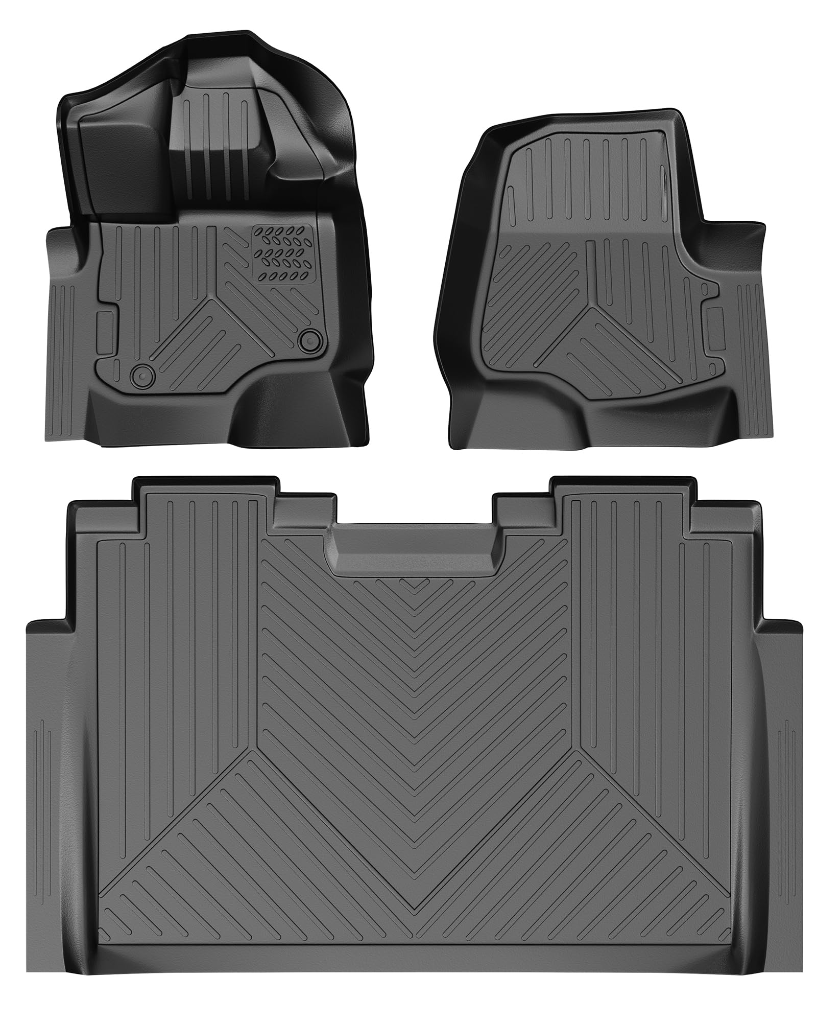 Photo 1 of Aoile Floor Mats Compatible with Ford F150,Custom Fit Floor Liners for 2015-2023 Ford F-150 Super Crew Cab, 1st & 2nd Row TPE All Weather Protection,Black