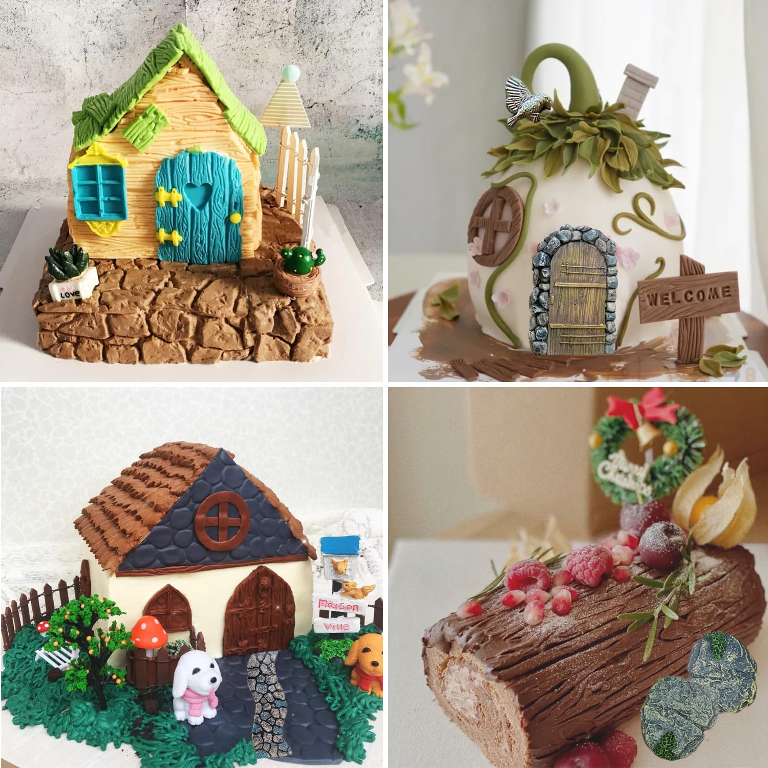 Enchanted Stampi In Silicone Per Tema Fatato – Gnomi, Funghi, Porte: Set Per Torte, Cioccolato, Pasta Polimerica