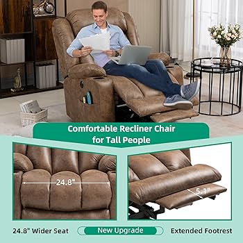 BEAUTY & YOUTH ブラウンレザー Sサイズ Amazon.com: VIVIJASON Tall Man Large Power Lift Recliner Chair