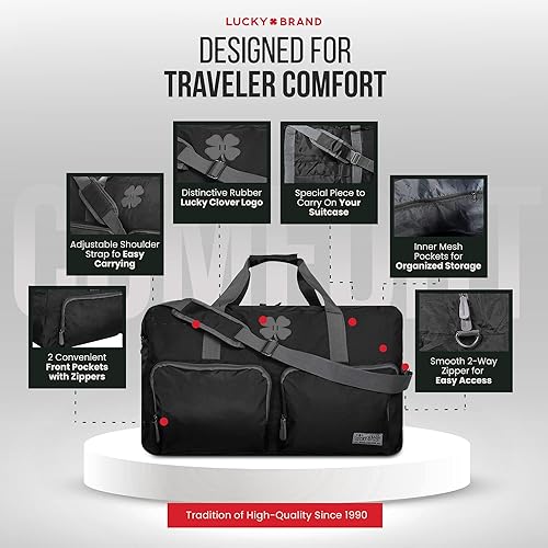 Miniatura 4 de Lucky - Bolsas de viaje de 65 a 115 litros, bolsa de gimnasio, bolsa de viaje y bolsa de lona grande para hombres, bolsas plegables de fin de semana