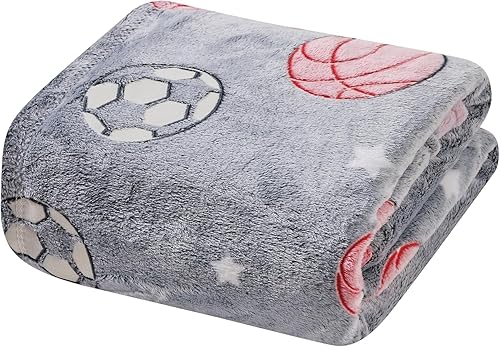 Miniatura 10 de FAITH HOPE LOVE HOME DÉCOR Manta cósmica de ultra felpa que brilla en la oscuridad 50 x 60 pulgadas  Blue Dino Pals