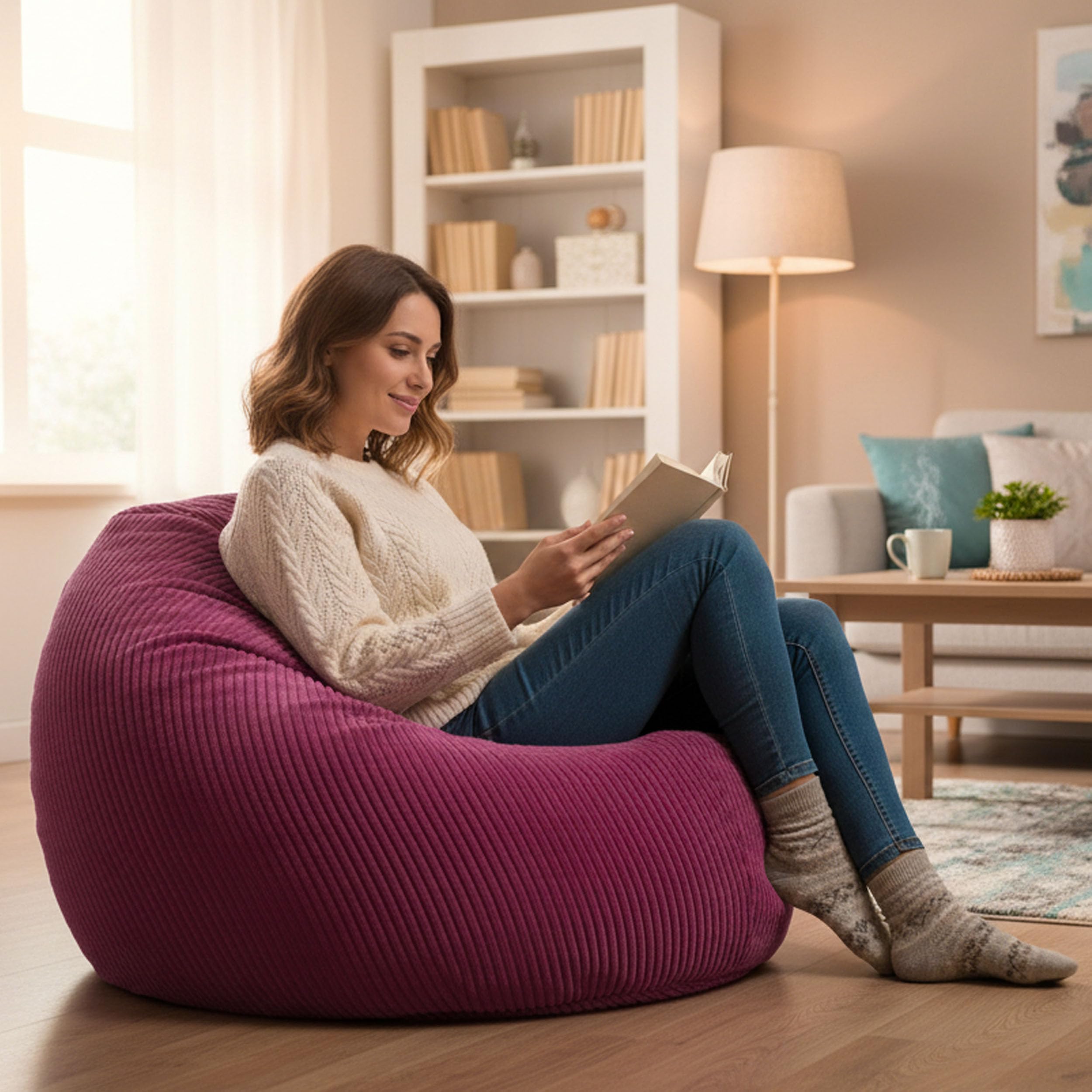 LiveDeco - Pouf a Pera XL Interno, Sfoderabile, Salotto