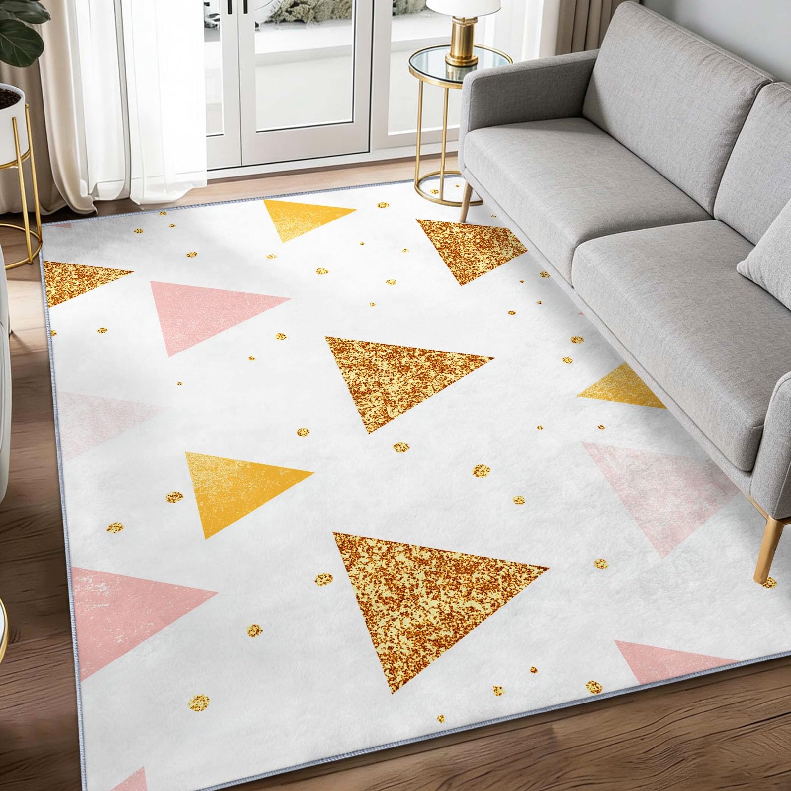 Alfombra para dormitorio y habitación juvenil de 100x160 cm geométrica moderna
