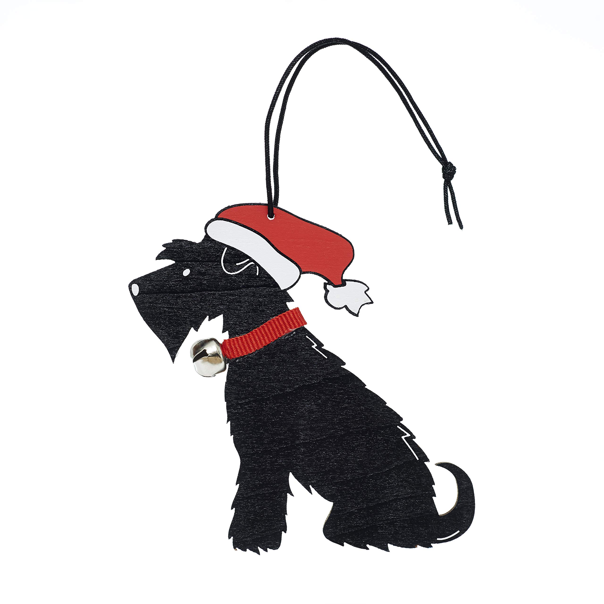 Sweet William Designs Black Sweet William Schnauzer Christmas Decoration, Wood,