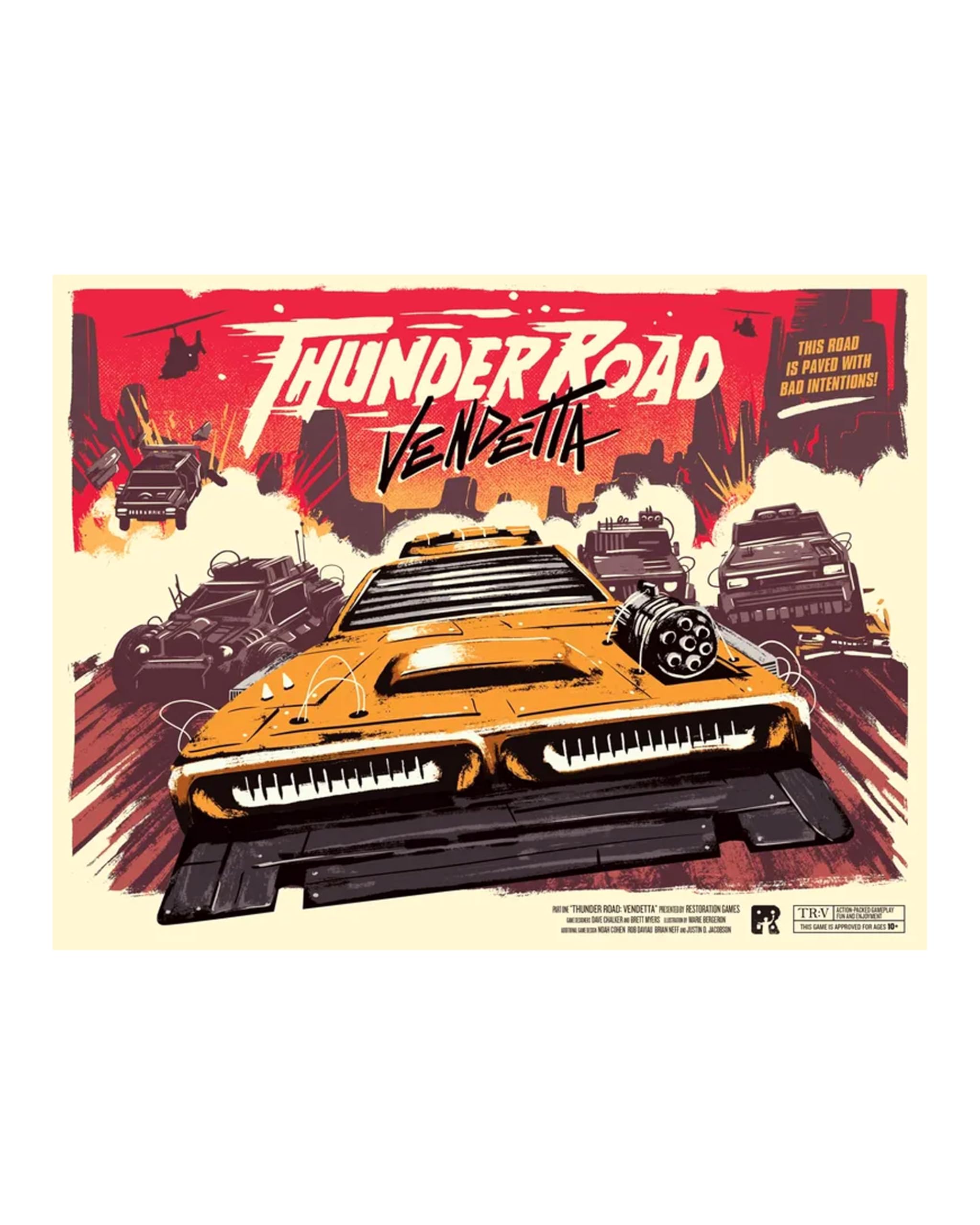 Restoration Games Thunder Road: Vendetta - Board Game - 2 to 4 Players - Ages 12+