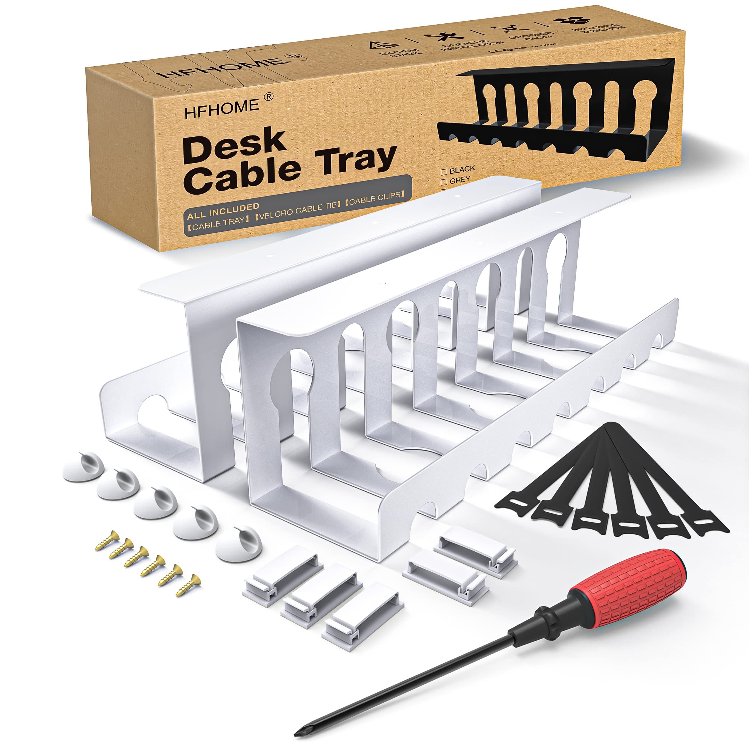 Buy HFHOME Pack of 2 Cable Duct Desk Cable Management Desk Made of