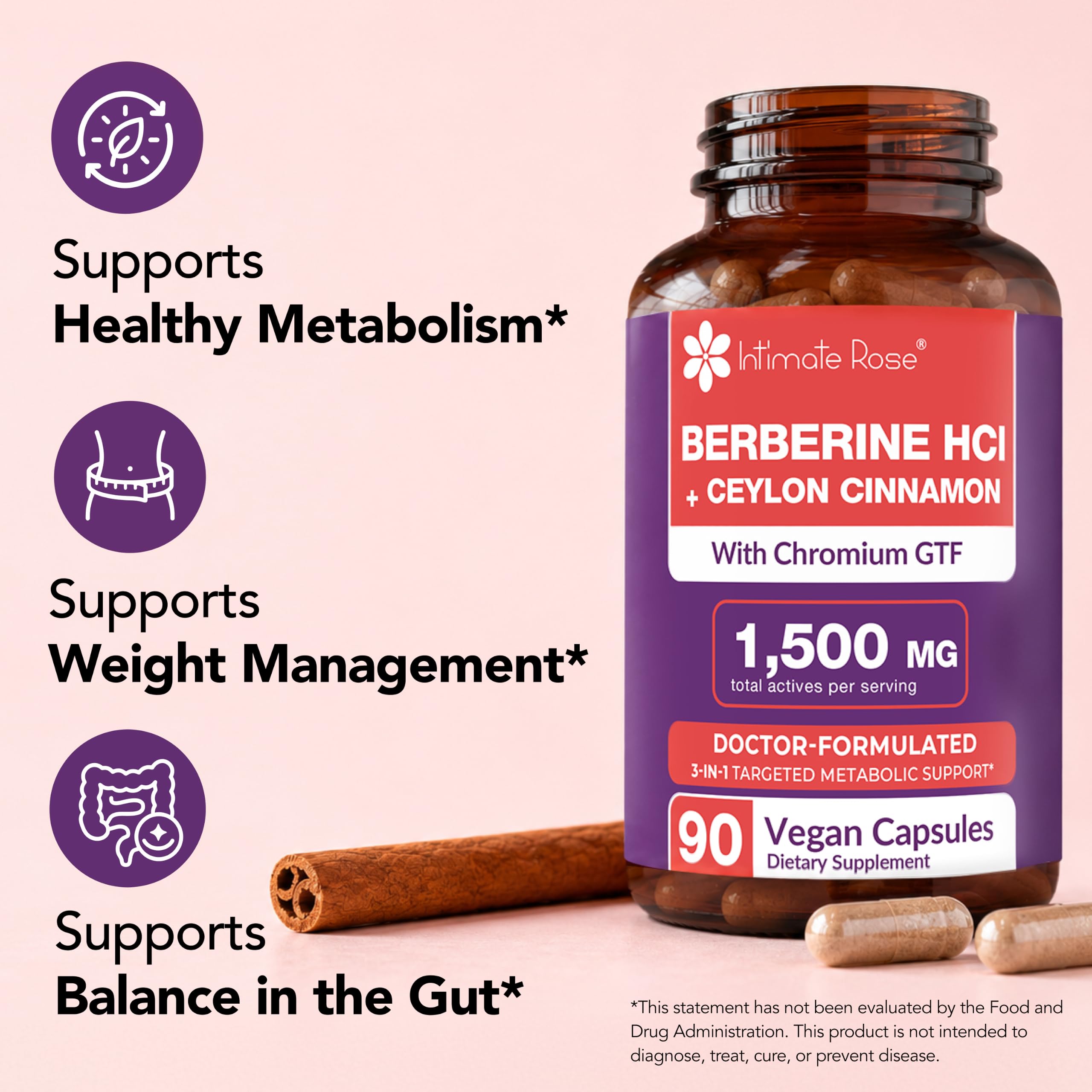 Berberine with Ceylon Cinnamon & Chromium - Max Strength Complex, 90 Caps — Amazon image 2