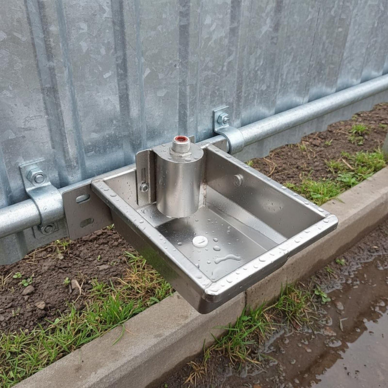 Abbeveratoio Automatico in Acciaio Inox Con Foro di Scarico Vasca Abbeveratoio a Galleggiante Robusto e Durevole per Allevatori, Piccolo Rettangolare