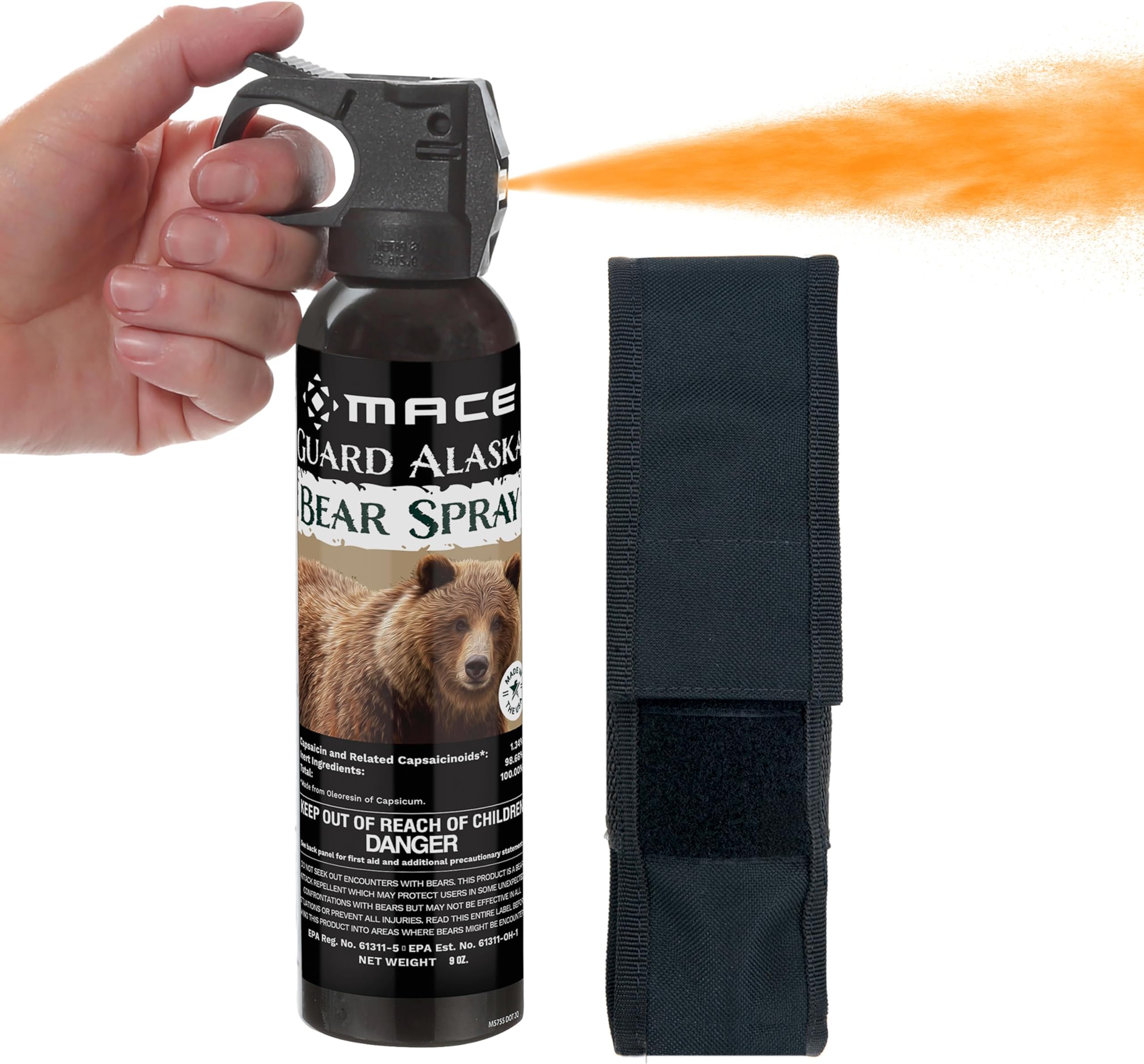 Mace Animal Defense Sprays - EPA Registered Animal Deterrent, Max Strength OC, Outdoor Safety Personal Protection for Women & Men, Guard Alaska Bear Spray OR Mace Dog Spray Options