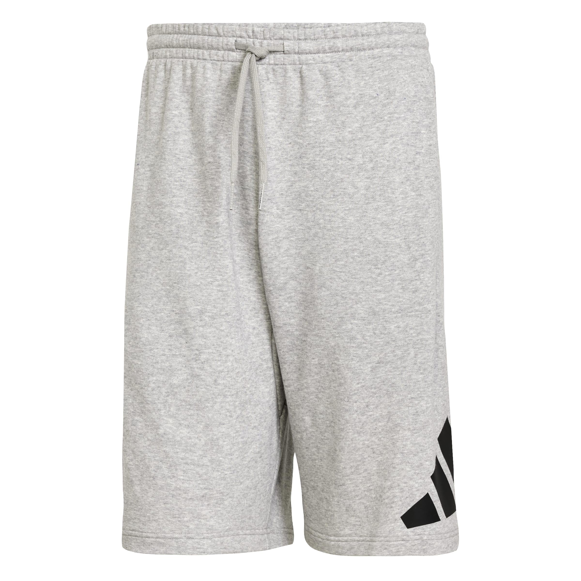 adidas Men's Essentials Big Logo French Terry Short Shorts, Medium Grey Heather/Black, XXL