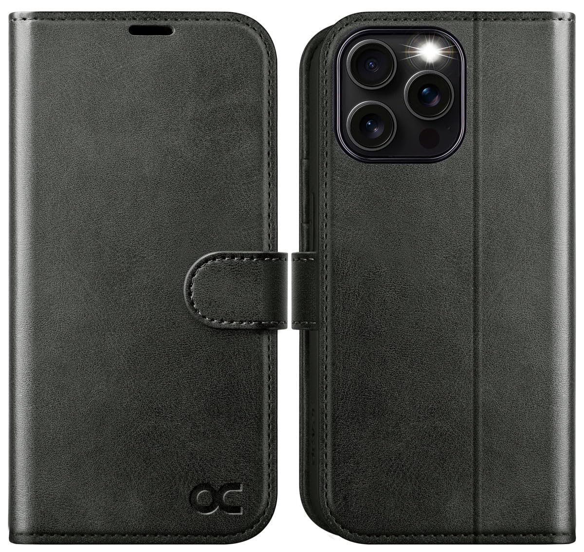 OCASE for iPhone 16 Pro Case, PU Leather Wallet, Magnetic Flip Folio Cover with RFID Blocking, Card Holders, Shockproof TPU