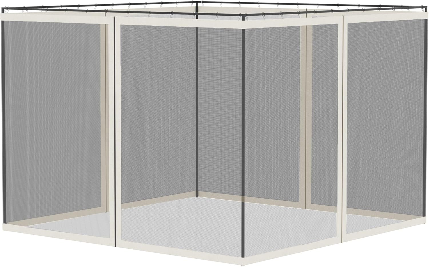 Outsunny 10' x 13' Universal Replacement Mesh Sidewall Netting for Patio Gazebos and Canopy Tents with Zippers, Sidewall Only, White