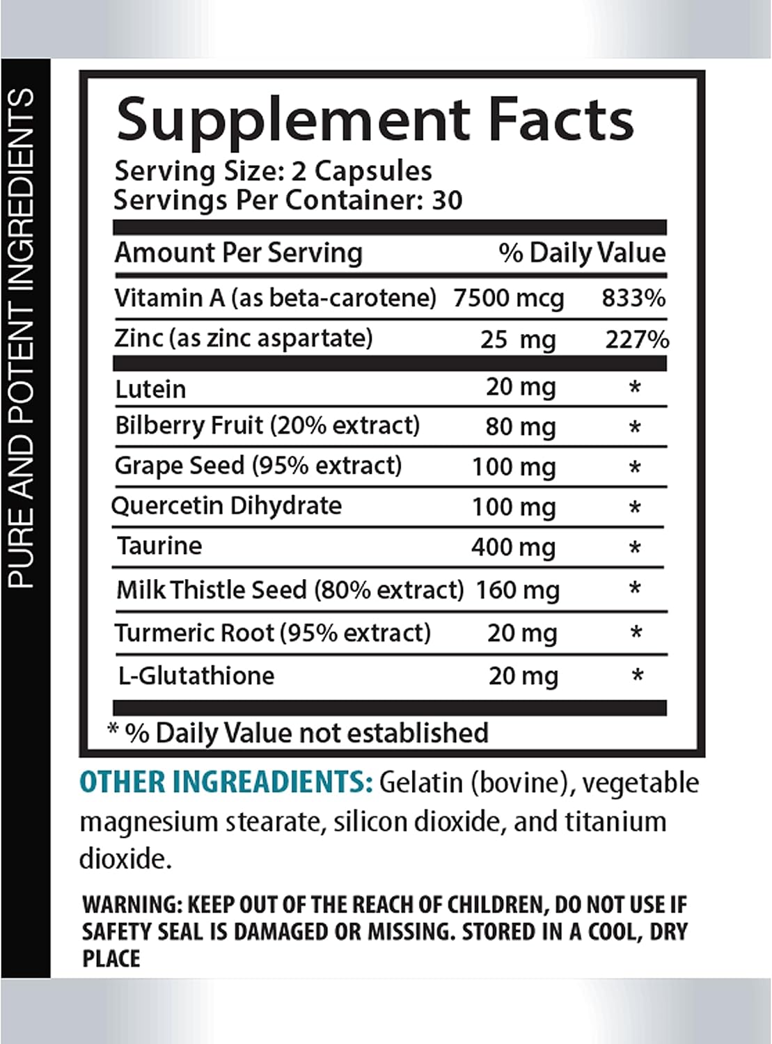 grape seed extract organic - ADVANCED VISION FORMULA - taurine amino acid, Improves Vision, Lutein And Zeaxanthin, organic eye supplements for adults over 50, milk thistle organic - 3 Bottles 180Caps
