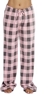 Just Love Women's Buffalo Plaid Plush Fleece Pajama Pants - Ultra Soft Hacci Cozy Sleep Lounge Bottoms XS-3X