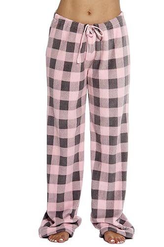 Just Love Women Plush Pajama Pants Buffalo Plaid - X-Small - Buffalo Plaid Pink / Charcoal