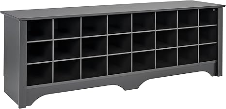 Amazon Com Prepac 24 Pair Shoe Storage Cubby Bench Black Furniture Decor