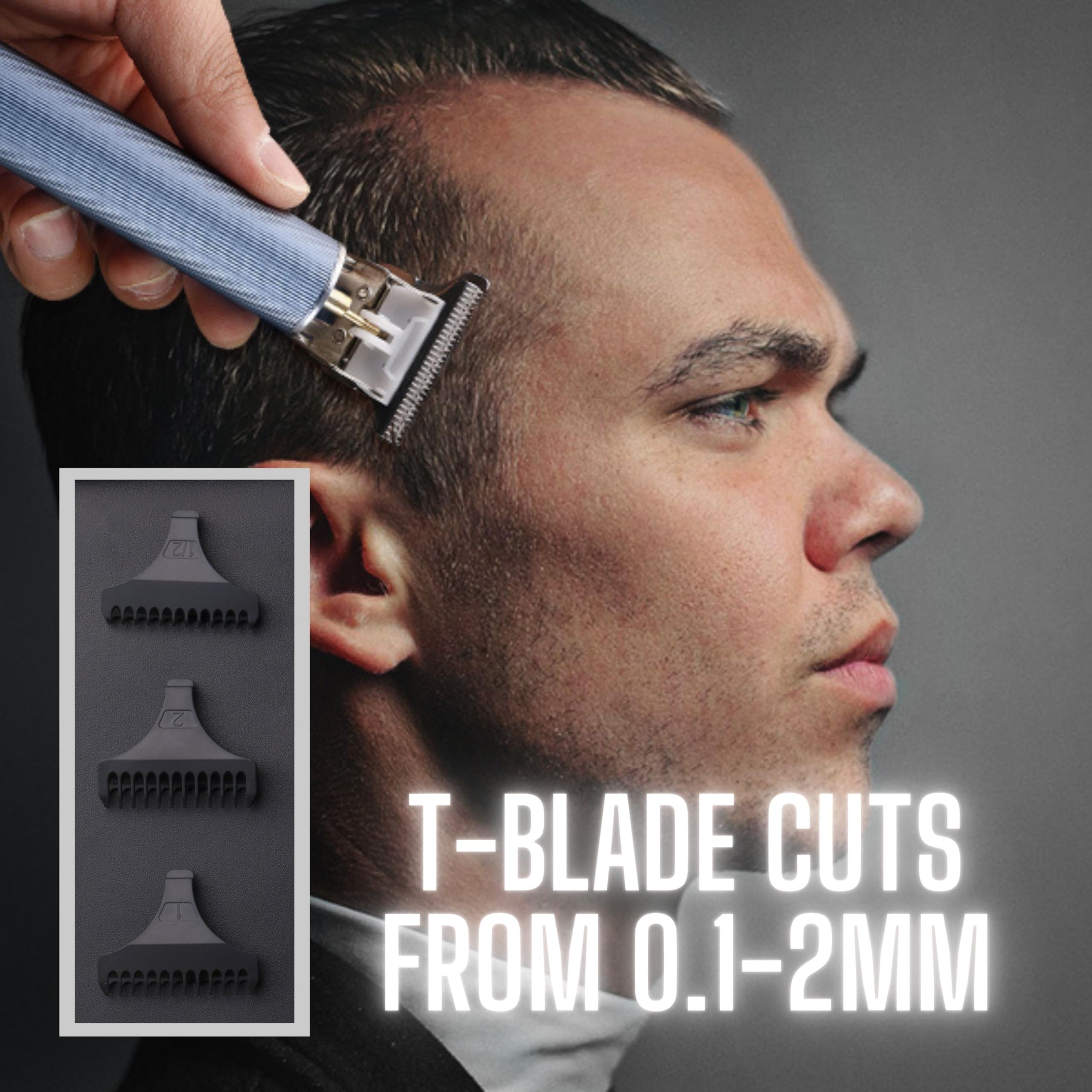 BarberBoss Cordless Hair Clippers for Men, Beard & Hair Trimmer Set including LED Oil Display, 8 Comb Attachments - Image 3