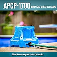 Vista 4 de Little Giant APCP-1700 Bomba de cubierta de piscina de 115 voltios, 1/3 HP, 1745 GPH, automática, sumergible, con cable de 25 pies, azul claro