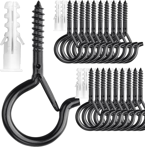 PlusRoc Screw Hooks for Hanging Christmas Lights Outdoor Seasonal Lighting, Heavy Duty 2.2 Inch Eye Hook Screw Cup Ceili