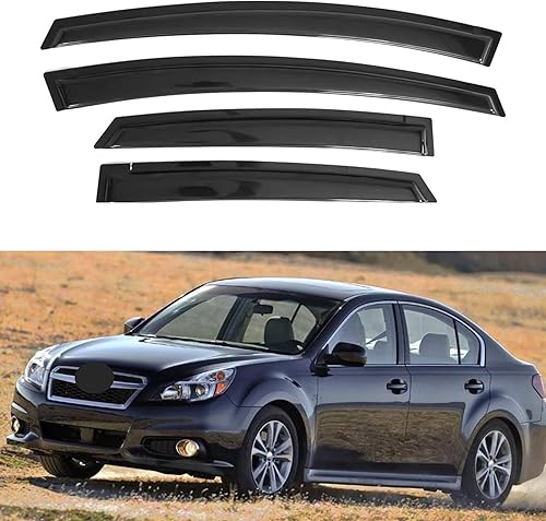 Miniatura 56 de IG - Visera para ventana de automóvil, protector contra la lluvia, el sol y el viento, con cinta adhesiva, deflector extraduradero para ventana