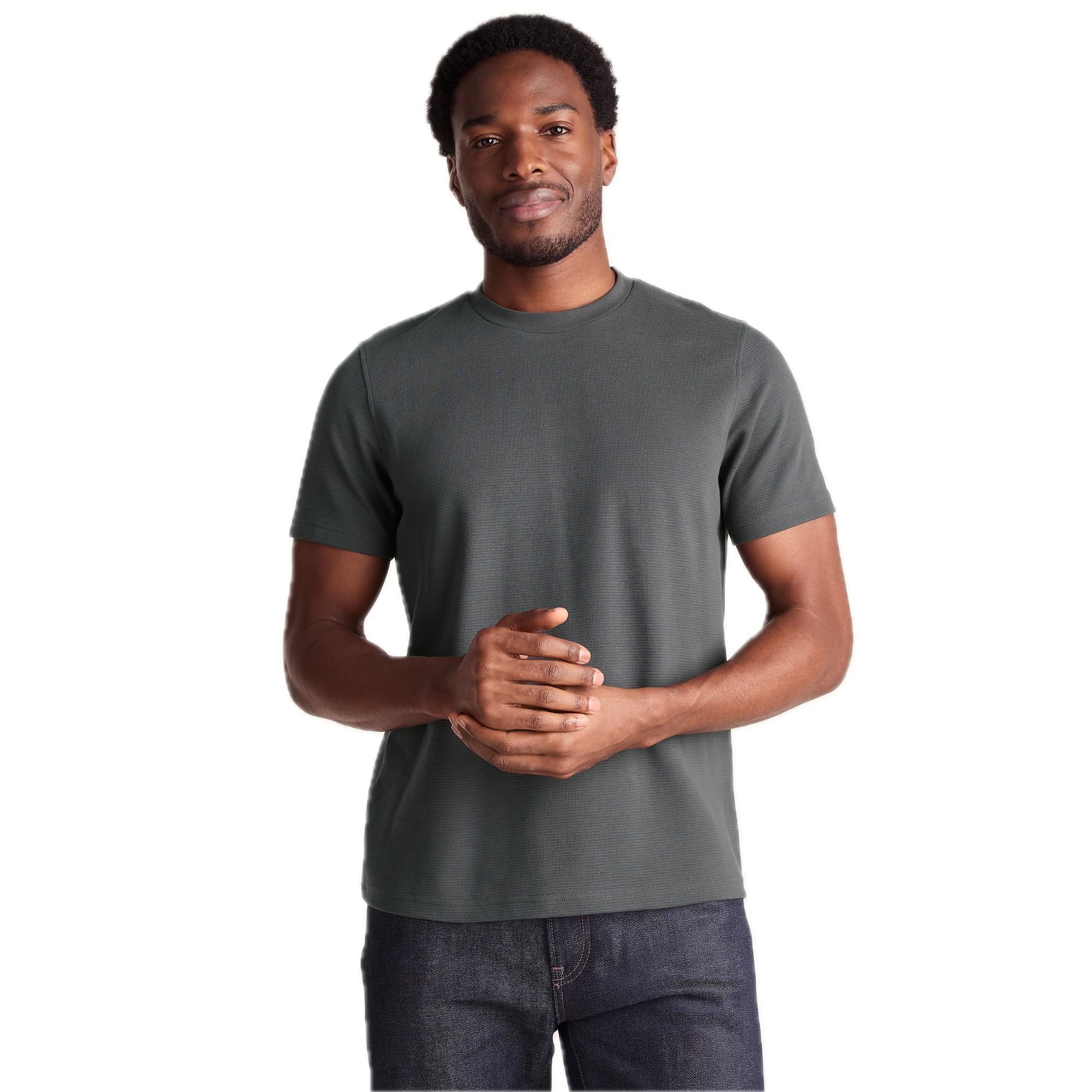 TOG24 Turriff Mens T Shirt, Premium Textured Cotton Mens Tee, with Rib Crew Neck and Relaxed Fit, Mens Casual Top