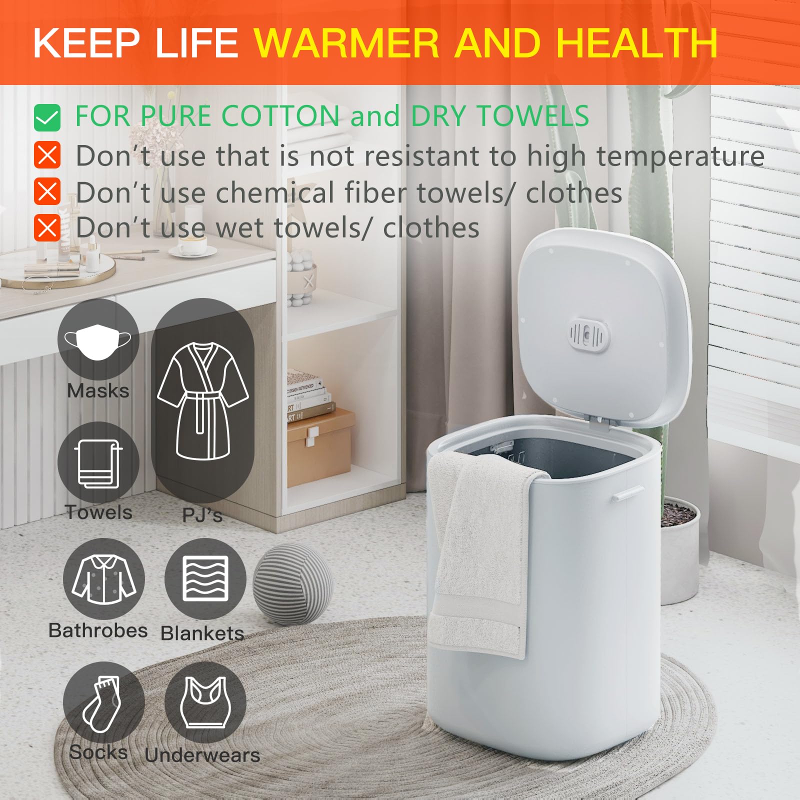 Amazon.com: Upgraded Towel Warmer Bucket, 26L Large Towel Warmers with Auto  Keep Warm Feature, Heat Time 20/40/60 Min Adjustable and Delay Time Up to  24 Hours, Hot Towel Warmer for Bathroom, Gift