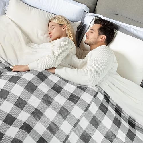 WOOMER - Manta térmica eléctrica, control dual, tamaño individual de 62 x 84 pulgadas, 10 niveles de calor, apagado automático 0.5 a 12horas,