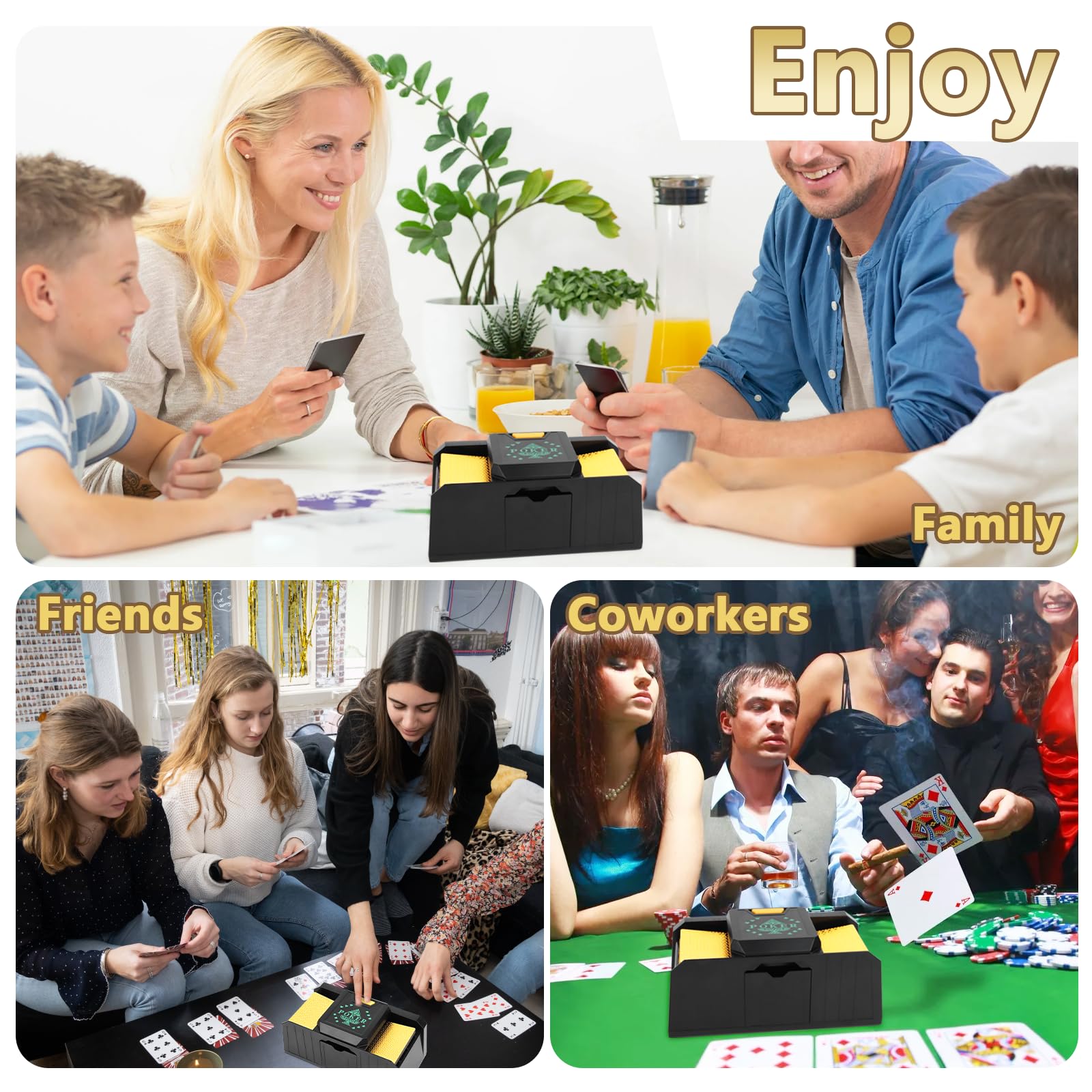 Mescolatore Automatico di Carte, MXTIMWAN Mischia Carte Automatico Card Shuffler Funzionamento a Batteria, Mescolatore di Carte Automatico per Feste in Famiglia, Poker, Blackjack, Uno