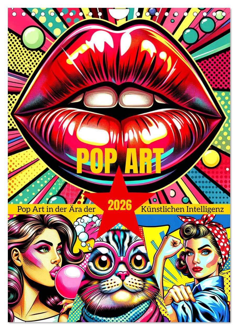Pop Art - In the era of artificial intelligence UK-Version (Wall Calendar 2026 DIN A4 Portrait), CALVENDO 12 Month Wall Calendar — image 1
