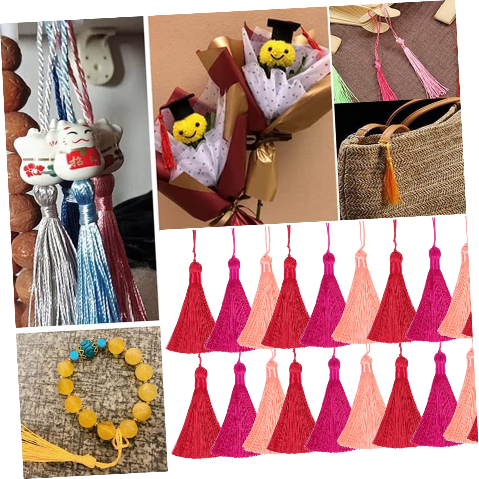 SHINEOFI 75stücke Quasten Charms Für Schlüsselanhänger Bastelzubehör Kleine Handgefertigte Quasten Und Wasserblau Für Schmuckherstellung Und Kreative Projekte