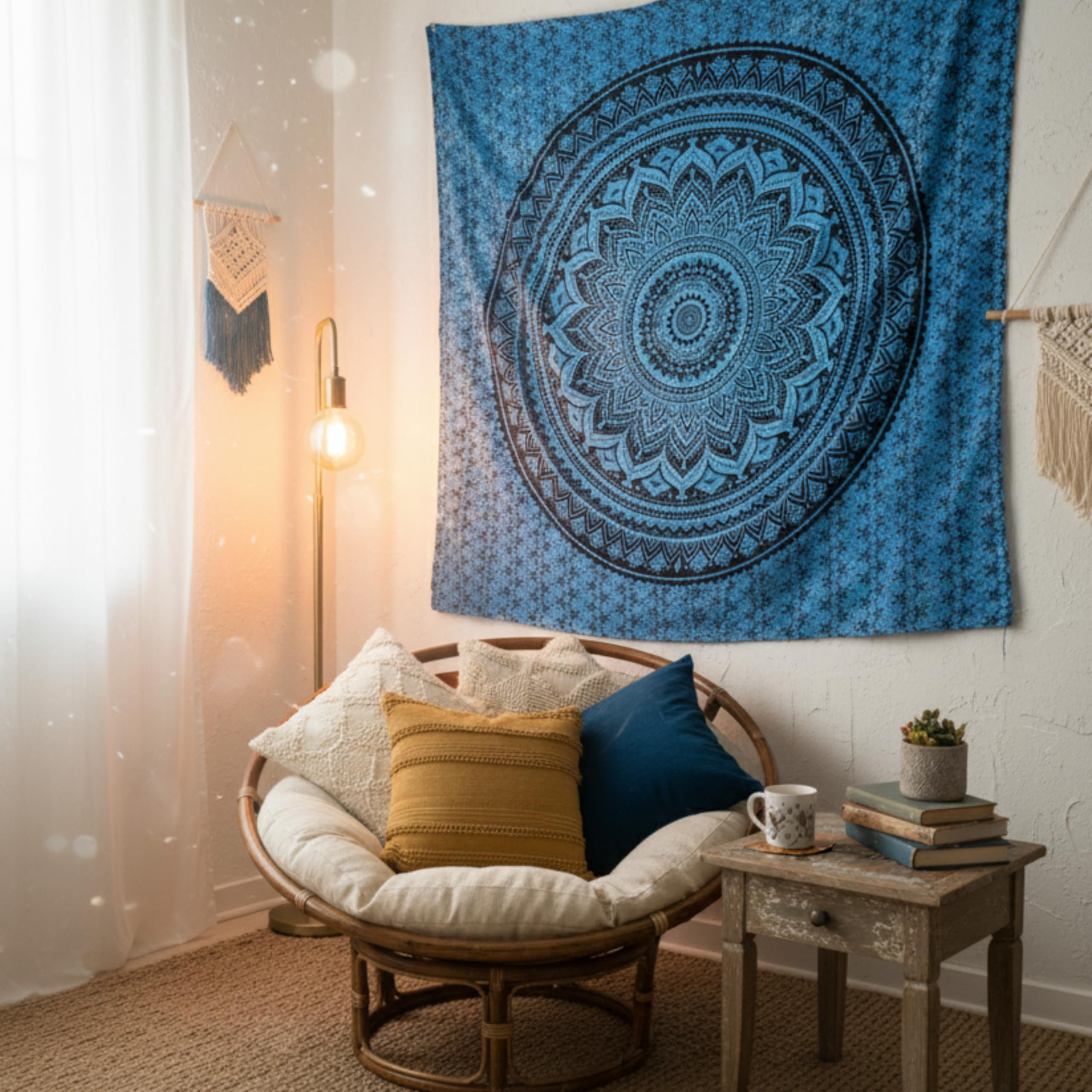 Ombre Mandala Tapestry - Boho Wall Decor -1 Ombre Mandala Tapestry - Boho Wall Decor -1