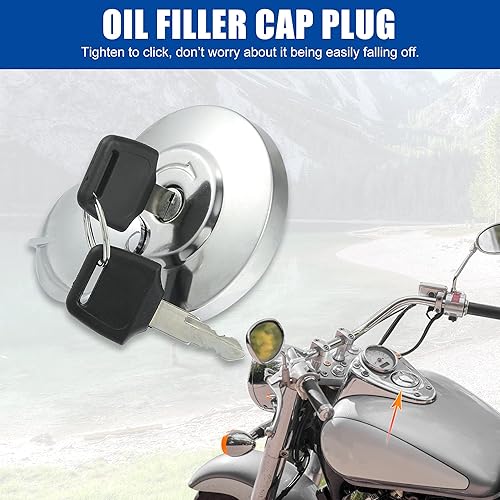 Miniatura 2 de Motoforti 1 Unidades de bloqueo de bloqueo de motocicleta tapón de combustible tapa de gasolina aceite tanque de combustible cubierta con 2 llaves