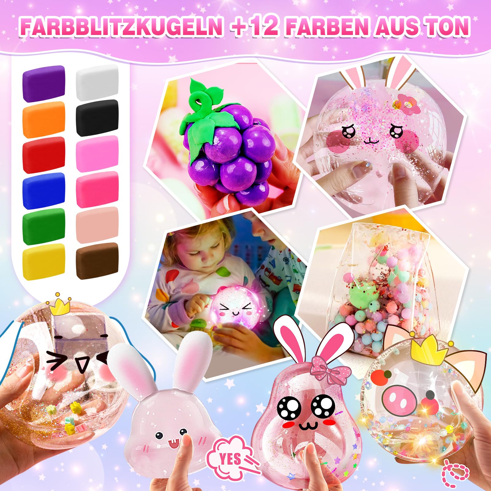 Charmofun 96 Stück NanoTape Bubbles Set für Kinder, Nano Tape Bastel Set mit 5 Rollen Nanoband + 12 Toner, DIY Doppelseitiges Klebeband ab 3 Jahren Mädchen Jungen